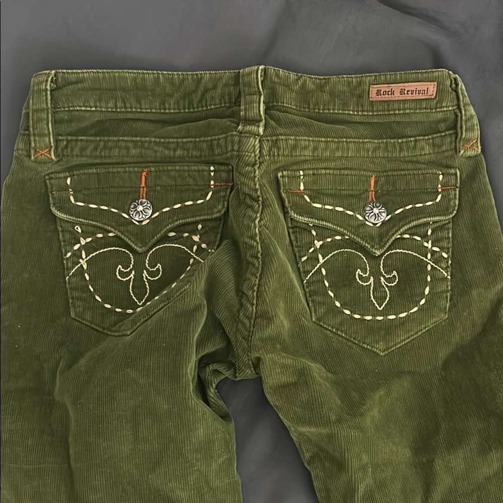 Rock Revival Green Corduroy Pants